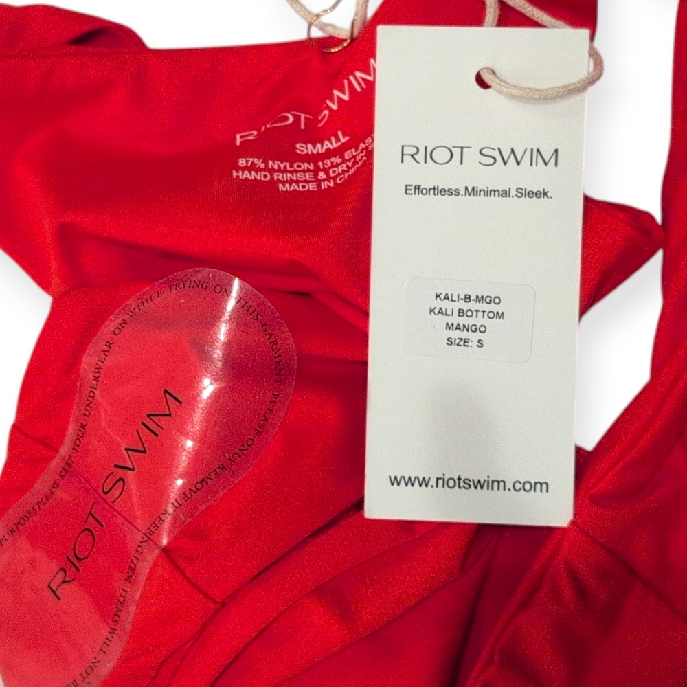 NWT Riot Swim Kali Bikini Bottom in Mango Small - Picture 3 of 3
